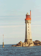 A major port hand beacon near St Malo.