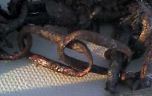 Corrosion damage to chain.